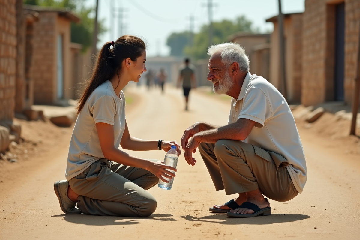 Jeune femme offrant de l