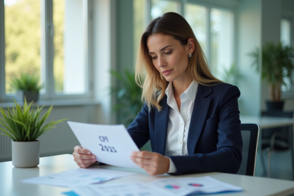 Femme professionnelle en bureau avec documents CPF 2025